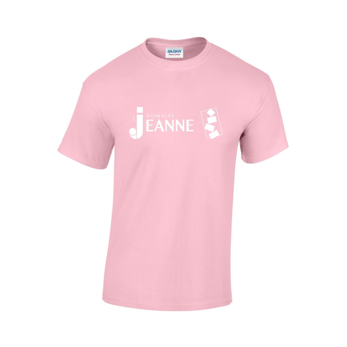 Light pink t-shirt with white logo - Domaine Des Jeanne