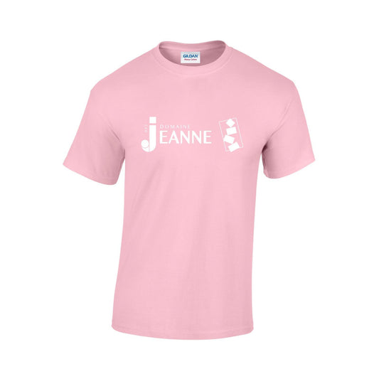 Light pink t-shirt with white logo - Domaine Des Jeanne