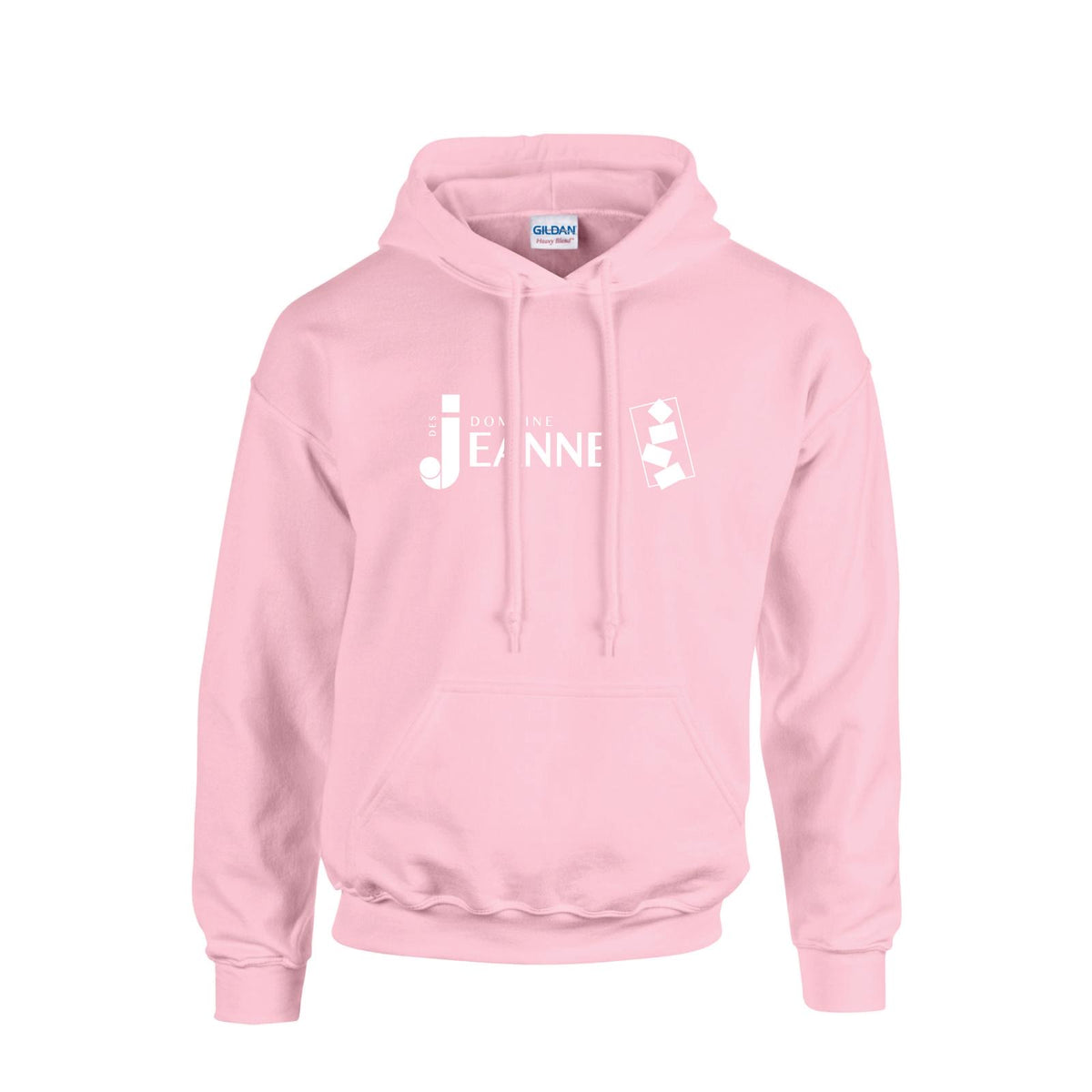 Pink hoodie with white logo - Domaine Des Jeanne