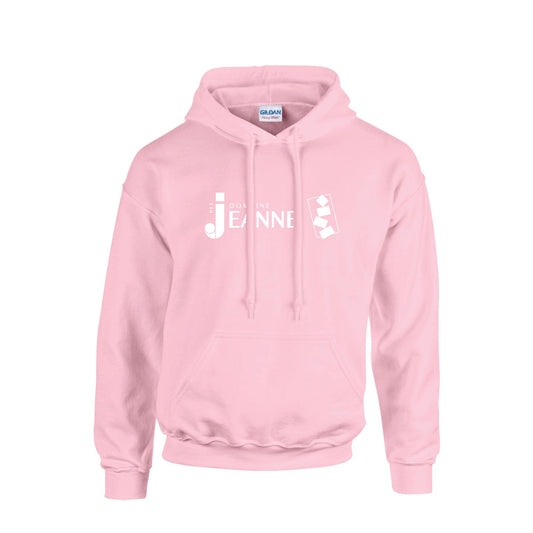 Pink hoodie with white logo - Domaine Des Jeanne