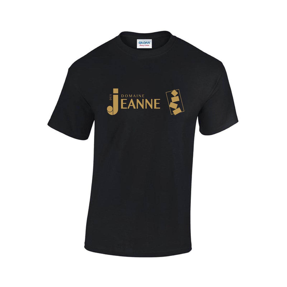 Black t-shirt with gold logo - Domaine Des Jeanne
