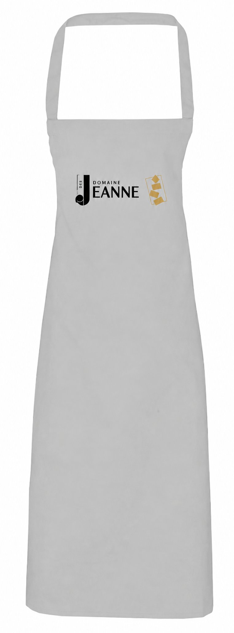 Grey apron with Domaine des Jeanne logo