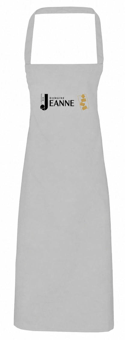 Grey apron with Domaine des Jeanne logo
